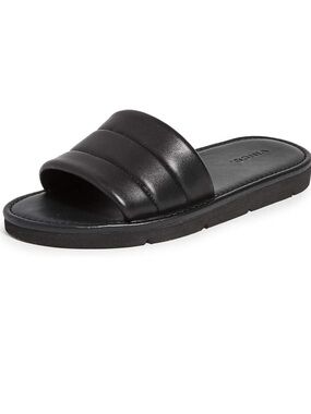 VINCE. Olina Black Women’s Leather Slide Sandals 8.5M